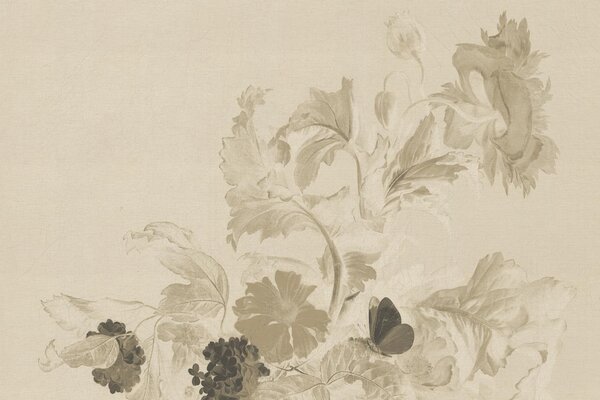 Vintage floral wallpaper Fresco Flowers, washable Vintage floral wallpaper Fresco Flowers, washable