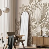 Bloemen behang Delicate Blossom, beige, afwasbaar Bloemen behang Delicate Blossom, beige, afwasbaar