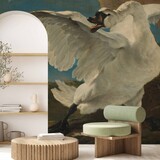 Behang oude meesters Threatened Swan, afwasbaar