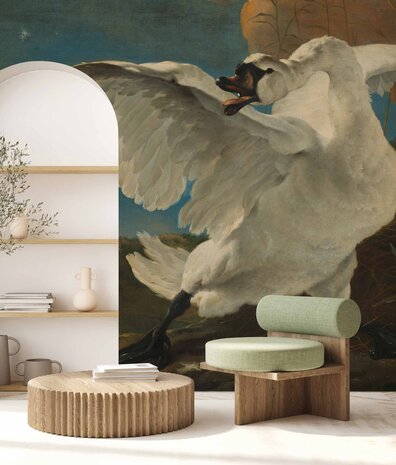Wallpaper old masters Threatened Swan, washable