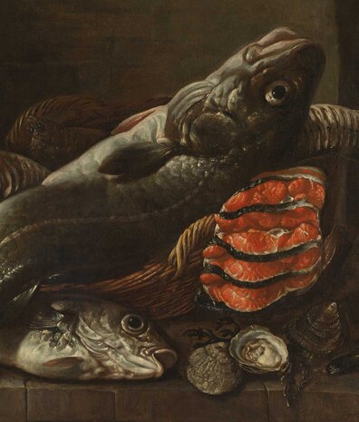 Behang oude meesters Cuisine Delight, zwart, afwasbaar