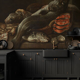 Behang oude meesters Cuisine Delight, zwart, afwasbaar Behang oude meesters Cuisine Delight, zwart, afwasbaar