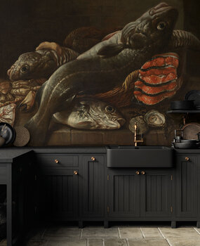 Wallpaper old masters Cuisine Delight, black, washable Wallpaper old masters Cuisine Delight, black, washable