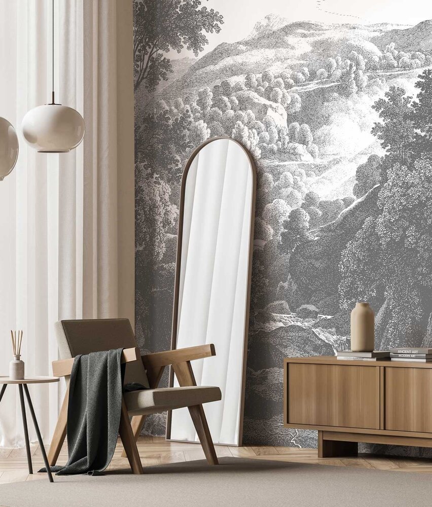 Bossen behang Shadowed Enigma Forest, afwasbaar