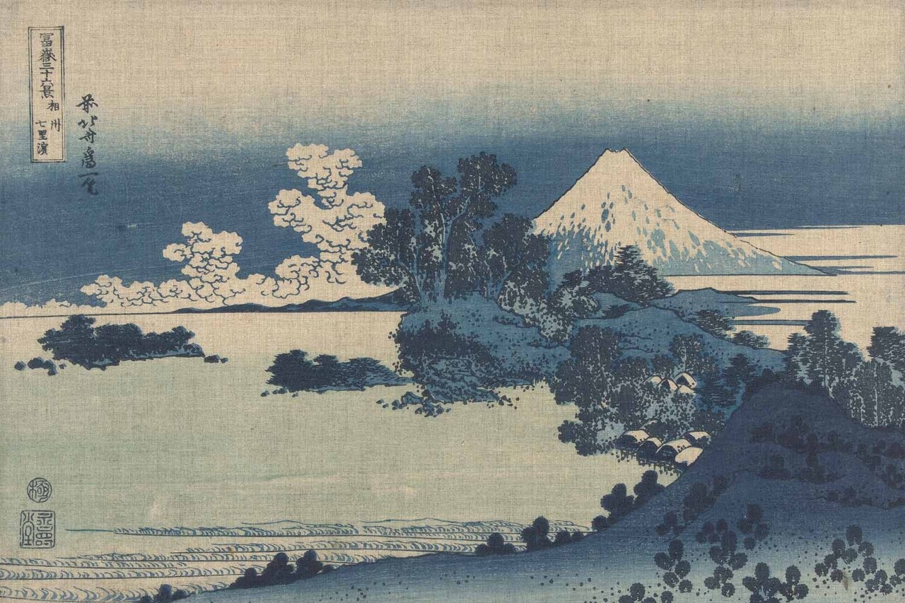 Vintage behang Serene Summits, blauw, afwasbaar Vintage behang Serene Summits, blauw, afwasbaar