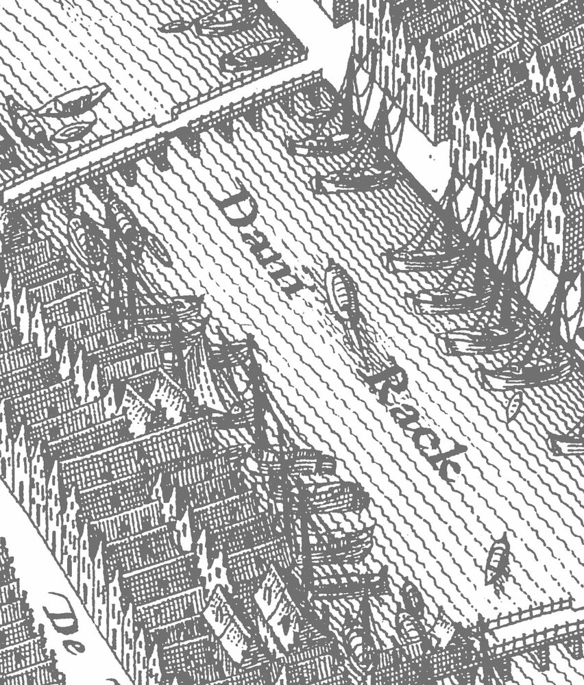 City wallpaper Amsterdam Vintage Map, black & white, washable