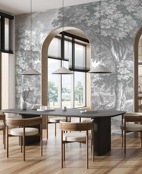 Landschappen behang Whispering Woods, afwasbaar Landschappen behang Whispering Woods, afwasbaar