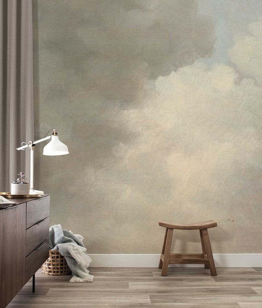 Cloud wallpaper Cloudscape Dreams, grey, washable