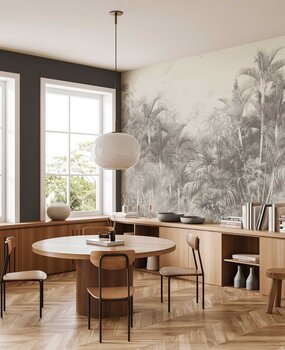 Jungle behang Vintage Tropic Vibes, afwasbaar Jungle behang Vintage Tropic Vibes, afwasbaar