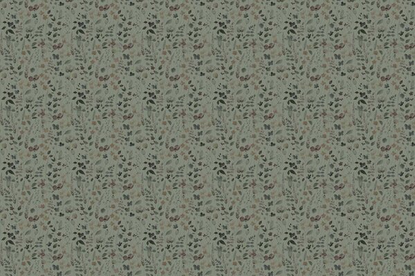 Floral wallpaper Blossom Aquarelle, green, washable Floral wallpaper Blossom Aquarelle, green, washable