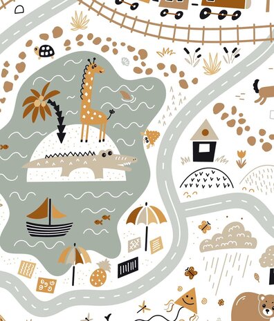 Kinderbehang Dreamy Drawings, wit, afwasbaar Kinderbehang Dreamy Drawings, wit, afwasbaar