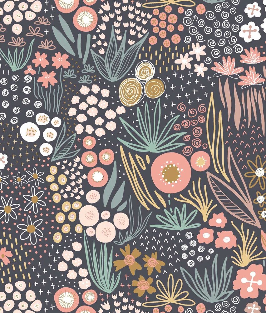 Kinderbehang Charming Botanical Delight, afwasbaar