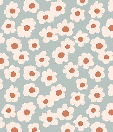 Kinderbehang Dreamy Blue Meadow, blauw, afwasbaar Kinderbehang Dreamy Blue Meadow, blauw, afwasbaar