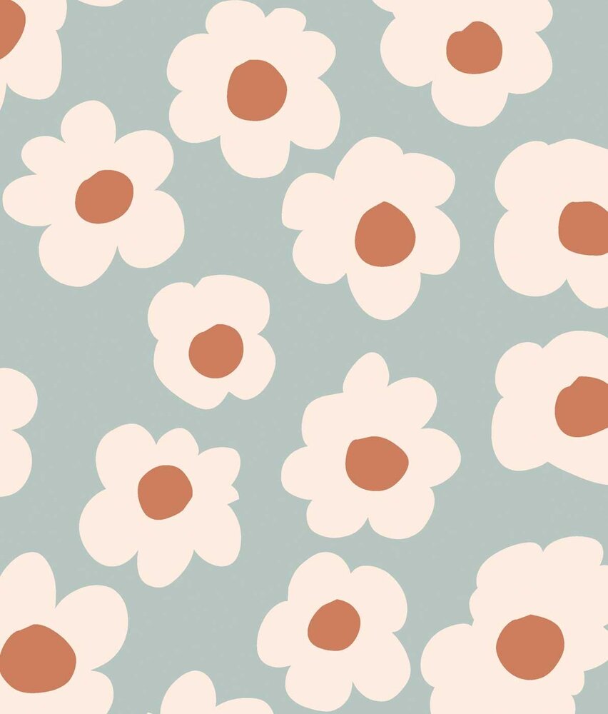 Kindertapete Dreamy Blue Meadow, blau, waschbar Kindertapete Dreamy Blue Meadow, blau, waschbar