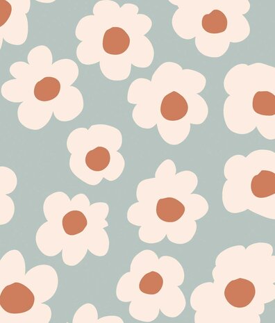 Kindertapete Dreamy Blue Meadow, blau, waschbar Kindertapete Dreamy Blue Meadow, blau, waschbar