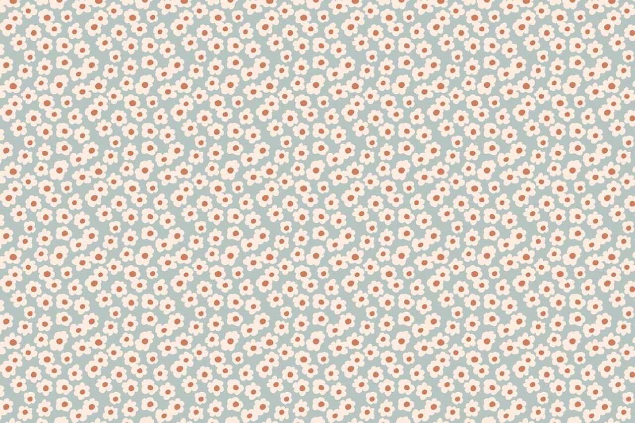 Kindertapete Dreamy Blue Meadow, blau, waschbar Kindertapete Dreamy Blue Meadow, blau, waschbar