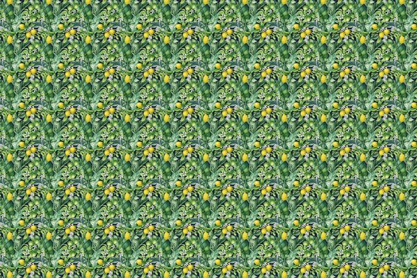 Botanisch behang Lemon Fresh Bliss, groen, afwasbaar