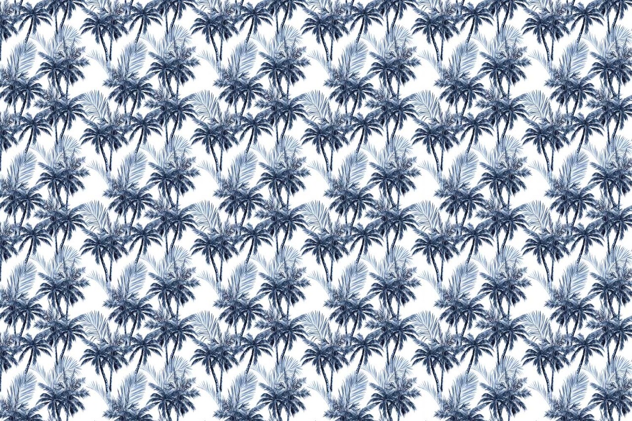 Palm wallpaper Blue Palm Dreams, blue, washable Palm wallpaper Blue Palm Dreams, blue, washable