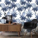 Palmentapete Blue Palm Dreams, blau, waschbar Palmentapete Blue Palm Dreams, blau, waschbar
