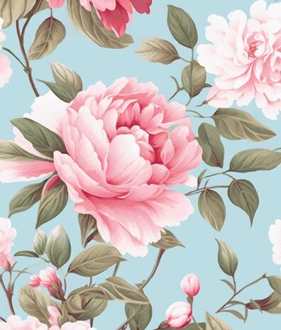 Blumentapete Fresh Floral Elegance, rosa, waschbar