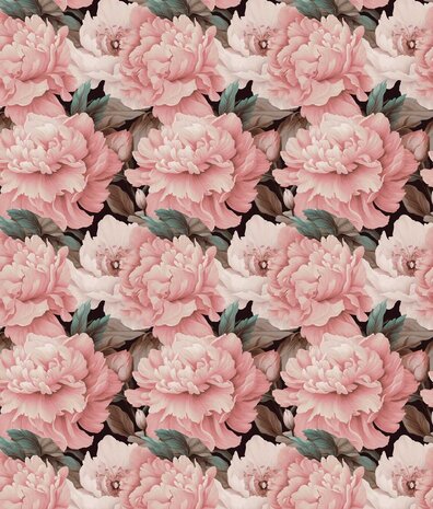Bloemen behang Pink Floral Elegance, roze, afwasbaar Bloemen behang Pink Floral Elegance, roze, afwasbaar