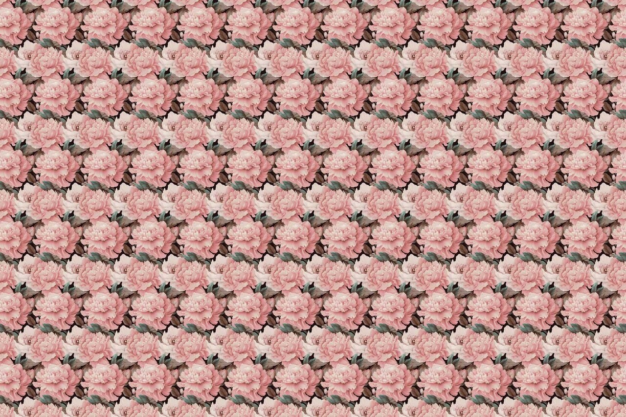 Bloemen behang Pink Floral Elegance, roze, afwasbaar Bloemen behang Pink Floral Elegance, roze, afwasbaar