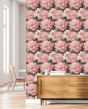 Blumentapete Pink Floral Elegance, rosa, waschbar Blumentapete Pink Floral Elegance, rosa, waschbar