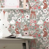 Children's wallpaper Sweet Woodland Creatures, washable Children's wallpaper Sweet Woodland Creatures, washable