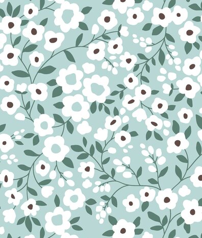 Children's wallpaper flowers Minty Meadow Bliss, washable Children's wallpaper flowers Minty Meadow Bliss, washable
