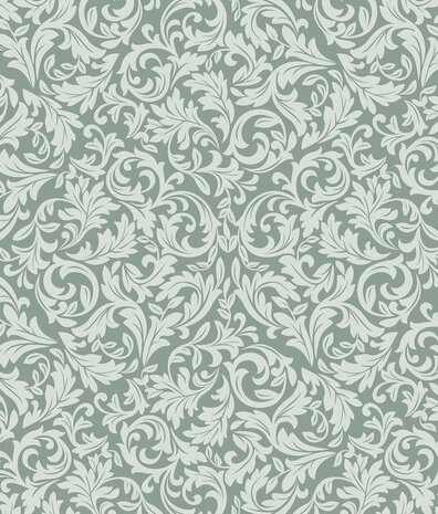 Classic wallpaper Curly Green Elegance, green, washable