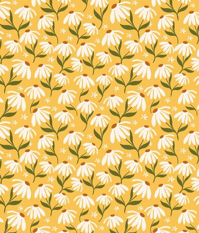 Kinderbehang Sunny Daisy Delight, geel, afwasbaar Kinderbehang Sunny Daisy Delight, geel, afwasbaar