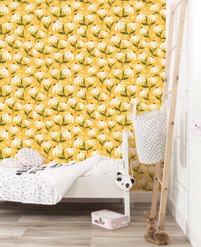 Kindertapete Sunny Daisy Delight, gelb, waschbar Kindertapete Sunny Daisy Delight, gelb, waschbar