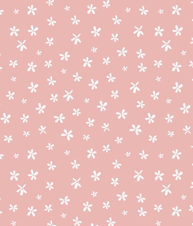 Kinderbehang Blushing Blooms Delight, roze, afwasbaar Kinderbehang Blushing Blooms Delight, roze, afwasbaar