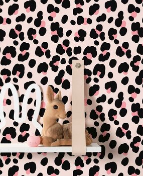 Kinderbehang Pink Panther Paws, roze, afwasbaar Kinderbehang Pink Panther Paws, roze, afwasbaar