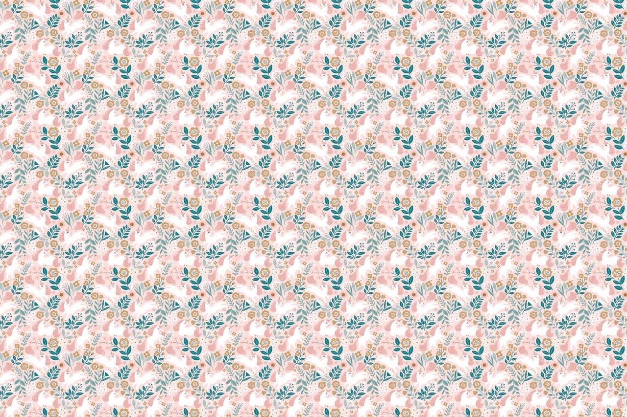 Kinderbehang Enchanting Unicorn Dreams, roze, afwasbaar Kinderbehang Enchanting Unicorn Dreams, roze, afwasbaar