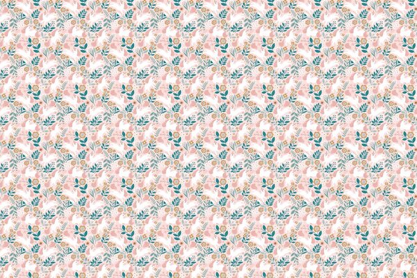 Kinderbehang Enchanting Unicorn Dreams, roze, afwasbaar Kinderbehang Enchanting Unicorn Dreams, roze, afwasbaar