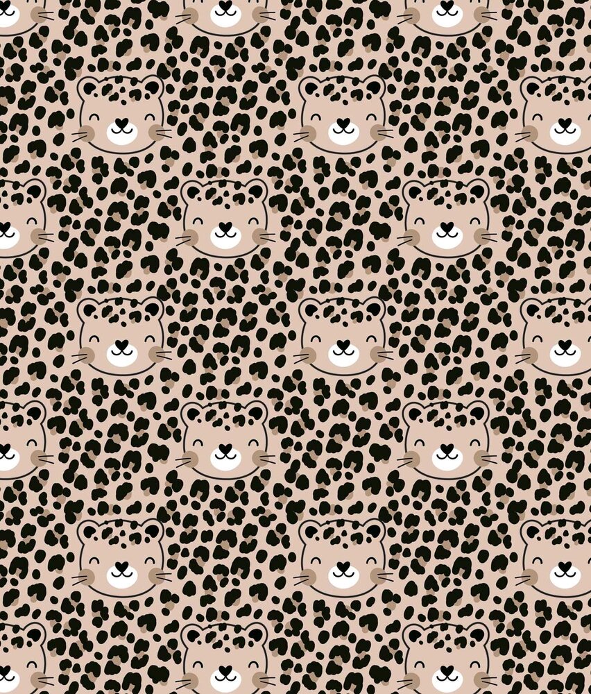 Children's wallpaper leopard print Safari Dreams, beige, washable