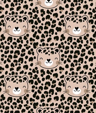Children's wallpaper leopard print Safari Dreams, beige, washable