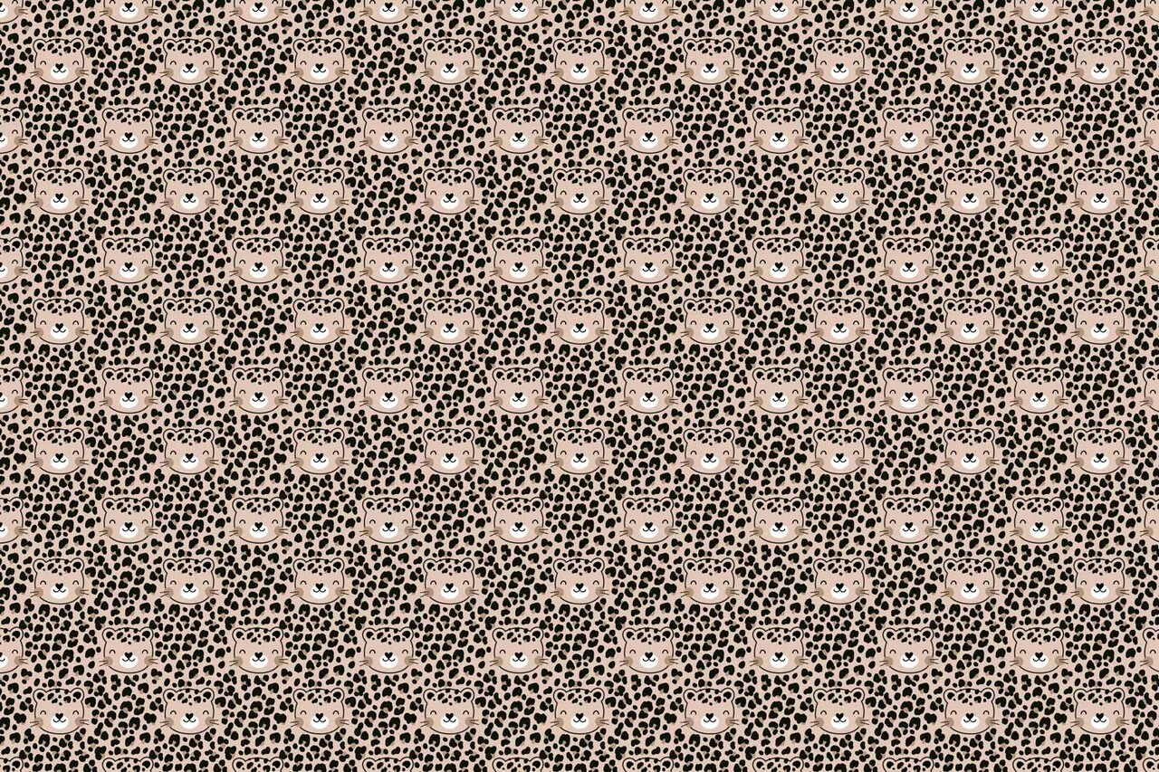 Children's wallpaper leopard print Safari Dreams, beige, washable