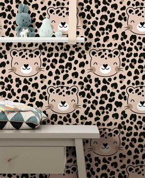 Kindertapete Leopardenmuster Safari Dreams, beige, waschbar Kindertapete Leopardenmuster Safari Dreams, beige, waschbar