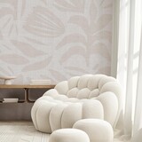 Grafische Tapete Japandi Chic, Greige, waschbar Grafische Tapete Japandi Chic, Greige, waschbar