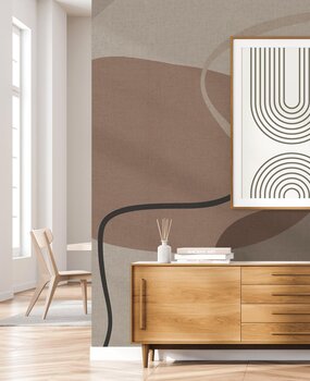 Grafisch behang Abstract Naturals, bruin, afwasbaar Grafisch behang Abstract Naturals, bruin, afwasbaar