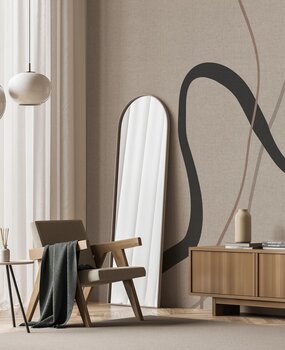Grafisch behang Natural Abstract, beige, afwasbaar Grafisch behang Natural Abstract, beige, afwasbaar