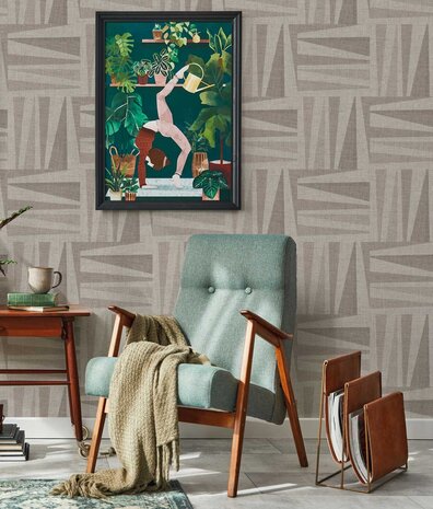 Grafische Tapete Earthy Elegance, beige, waschbar Grafische Tapete Earthy Elegance, beige, waschbar