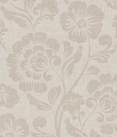 Bloemen behang Vintage Flowers, beige, afwasbaar Bloemen behang Vintage Flowers, beige, afwasbaar