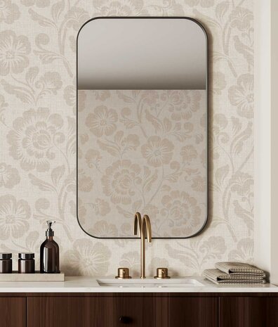 Bloemen behang Vintage Flowers, beige, afwasbaar Bloemen behang Vintage Flowers, beige, afwasbaar