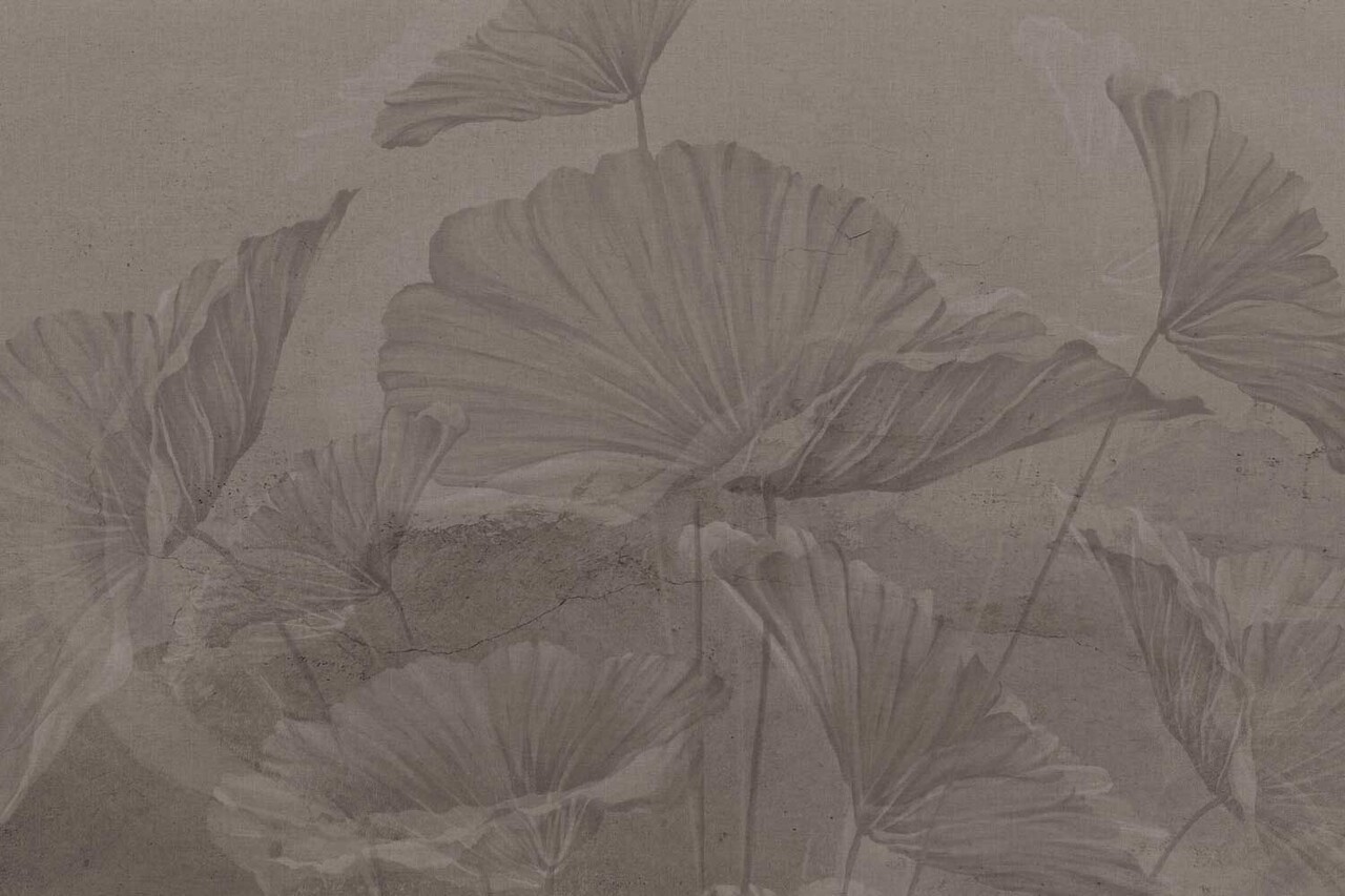 Floral wallpaper Stoneflower Essence, brown, washable Floral wallpaper Stoneflower Essence, brown, washable