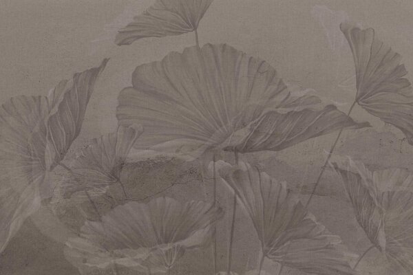 Floral wallpaper Stoneflower Essence, brown, washable Floral wallpaper Stoneflower Essence, brown, washable