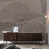 Bloemen behang Stoneflower Essence, bruin, afwasbaar Bloemen behang Stoneflower Essence, bruin, afwasbaar