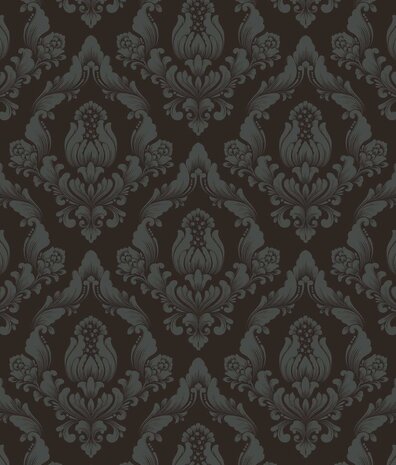 Classic floral wallpaper Exotic Elegance, brown, washable Classic floral wallpaper Exotic Elegance, brown, washable